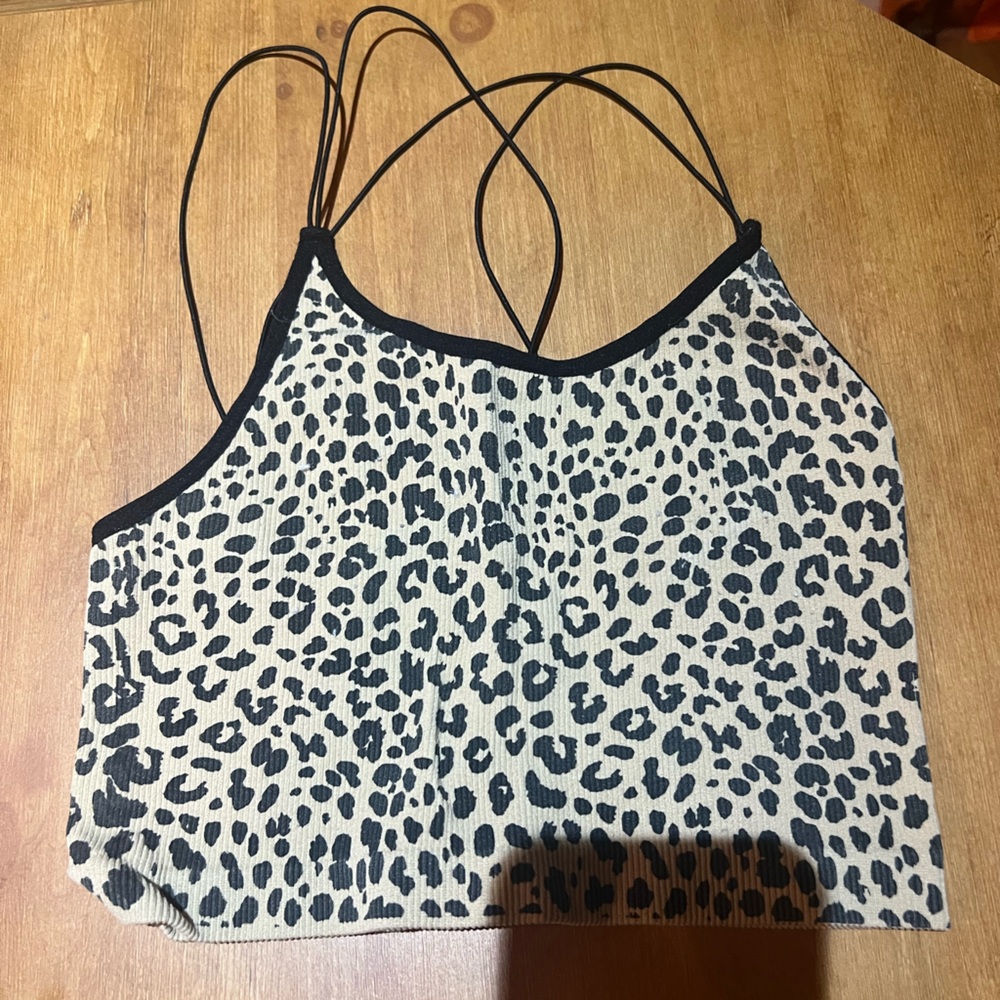 Cheetah print ribbed tank